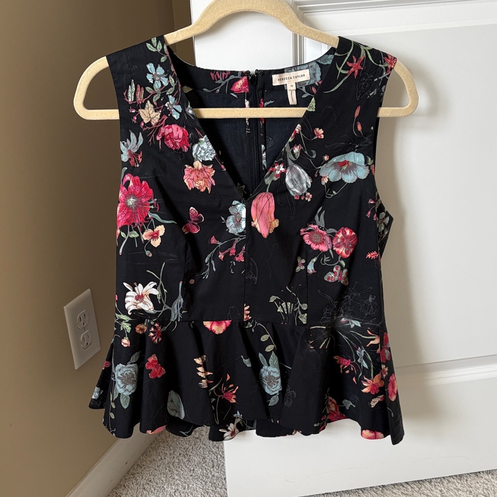 Floral Sleeveless Peplum Top